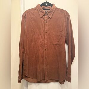 Men's Brown corduroy Button-Up Shirt